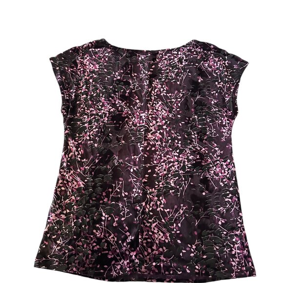 Reitman’s Purple Velvet Burnout Floral Top Fairy Whimsigoth Cap Sleeve Sz M - Picture 2 of 7